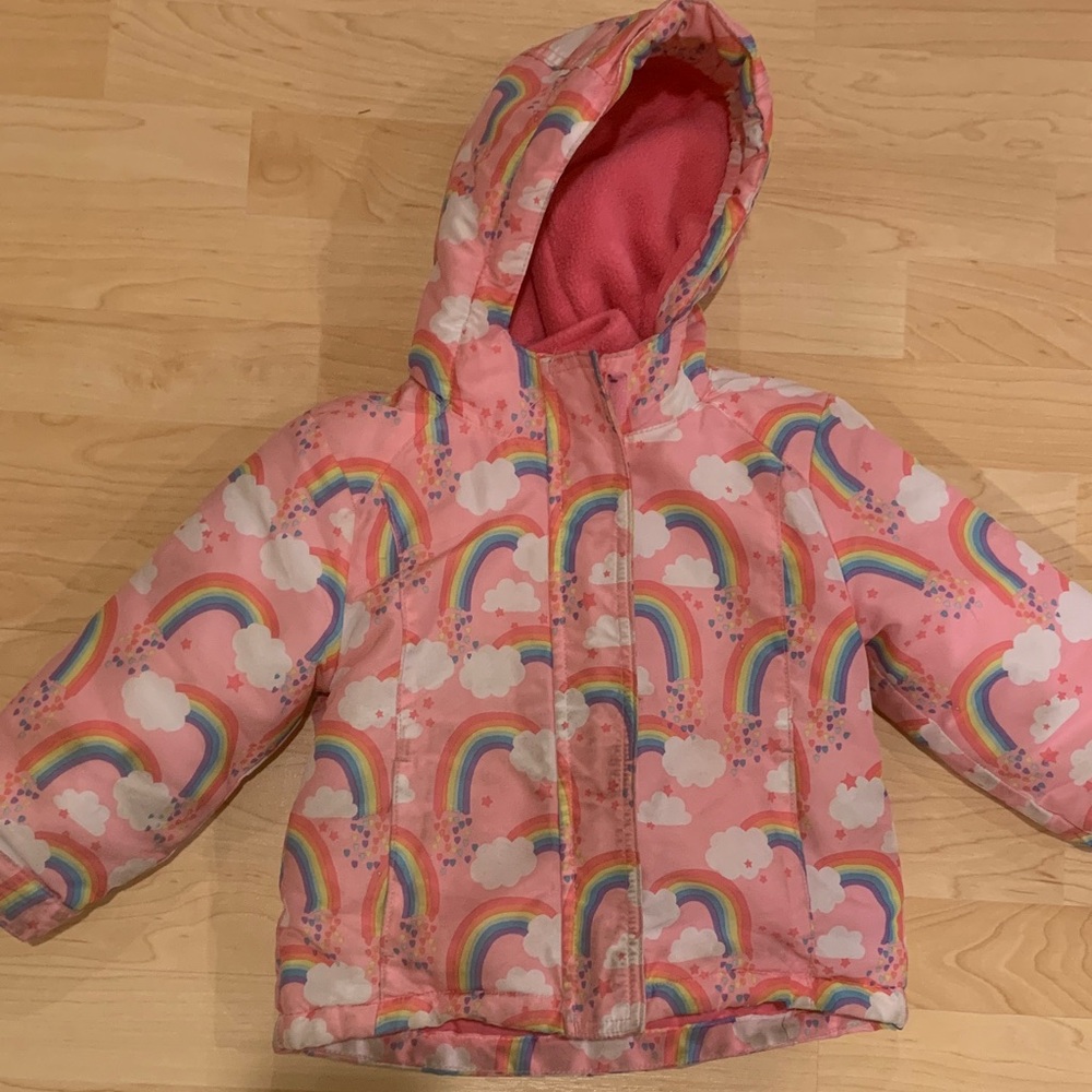 The Children's Place Pink Jacket with rainbow print, size 2T